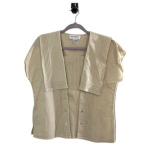 Investments Top Women 12 Beige Pilgrim Retro Boho Western Vintage Feminine 80s